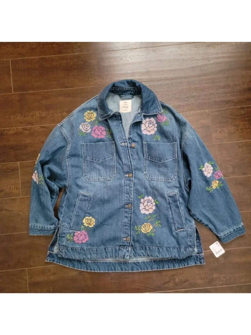 Free People Madison City Embroidered Jacket Festival Hippie Romance Womens XS - Picture 2 of 6